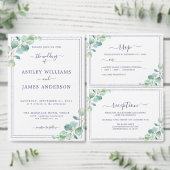 Chique Script Groen gebladerte bruiloft RSVP Kaartje (Personaliseer de collectie van deze zelfstandige maker.)
