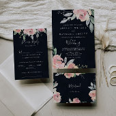 Elegant Roze Blush Bloemen Housewarming Party Invi Kaart