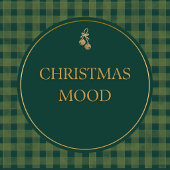 Green Gingham Christmas Mood Etiket
