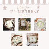 Green Gingham Silly Goose 1st Birthday Spandoek