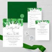 Green Leaf Canopy Wedding Kaart