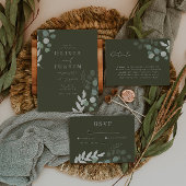 Groen blad Elegance Bruiloft Save The Date