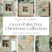 Pastel Green Palm Tree Holiday Magneet