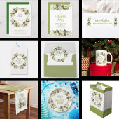 Groene Bloemendennen Kerstkrans Tweekleurige Koffiemok