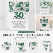 Goedkope Groene Zilveren Ballon Glitter 40e Verjaa Flyer