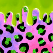 Colorful Leopard Green Slime 100th Birthday Party Hart Sticker