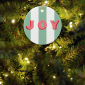 Bright Gestreepte Groene Kerst 'Joy' cadeau labels