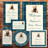 Preppy Vintage Teddybeer Babyshower Welkom Bord Poster