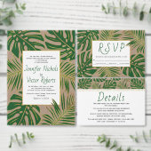 Rustieke tropische groene monstera palm bladeren b servet (Personaliseer de collectie van deze zelfstandige maker.)