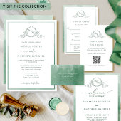 Elegant Groene Koninklijke Kroon Krans Monogram Acryl Uitnodigingen