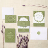 Artistic Green Wreath Waterverf Kunst Informatiekaartje (Personaliseer de collectie van deze zelfstandige maker.)