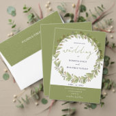 Artistieke romantische groene krans bedankkaart (Personaliseer deze collectie van deze onafhankelijke maker. Test)