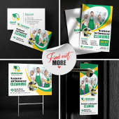 Groen Geel Huis Schoonmaak Huishoudster Visitekaartje