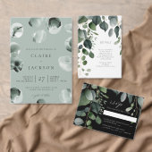 Greenery en Eucalyptus Wedding Invitation Kaart (Personaliseer de collectie van deze zelfstandige maker.)
