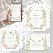 Whimsical weide wilde bloem boho Baby meisje douch Papieren Bordje