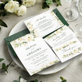 Groen Elegante Witte roos Advies en wensen Reclamebord Met Voetstuk