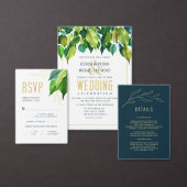 Modern Blue Elegant Simple Wedding Details Kaart (Personaliseer de collectie van deze zelfstandige maker.)