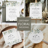 Groen Bloemen Waterverf bruiloft Wandkleed