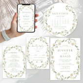 Groen Bloemen Krans Trouwcirkel Tafelnummer