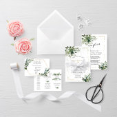 Lush Greenery Lijst Tri+Fold Wedding Programme Flyer