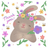 Schattigee konijnillustratie vierkante sticker