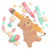 행복하자 Be Happy: Teddy Bear Illustration Kaart