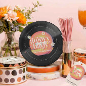 Diaper Baby shower Groovy Retro 70s 80s Informatiekaartje