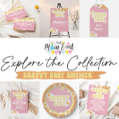 Groovy Baby shower, Boho Retro, 70's Vibe Kaart