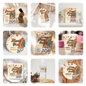 Two Groovy Babe Retro Rainbow 2nd Birthday Party Kaart