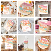 Groovy Retro Regenboog Dank je Verjaardagsfeest Ronde Sticker