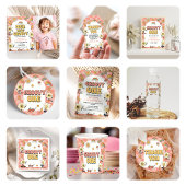 Vijf is een Vibe Daisy & Retro Van Pink 5e verjaar Kaart