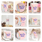 Een groovy babe retro regenboog 1e verjaardag servet