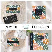 QR CODE RETRO VERLAAT GROOVY BOTANICAL VISITEKAARTJE