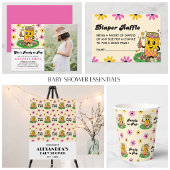 Moderne Groovy Daisy Roze Kant om te barsten Dank Vierkante Sticker