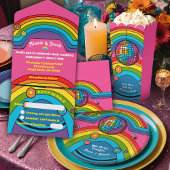 Retro 70's Trouwregenboog Liefdeskever Bruidsfeest T-shirt