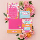 Groovy Meisje Power Baby shower Invitation Kaart