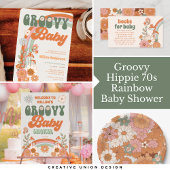 Groovy 70s Hippie Baby shower Luier Raffle Kaart Visitekaartje