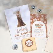 Groovy Boho Daisy Retro Meisje 1e Verjaardagsfeest Papieren Bordje