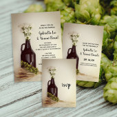 Growler, Hops en Daisies Brewery Wedding Square P Kartonnen Onderzetters