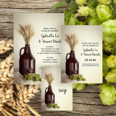 Growler, Hop en Tarwe Brouwerij Bruiloft Favor Lab Cadeaulabel