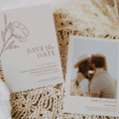 Boho Minimalistische Trouwkaart Botanische Bloemen Kaart