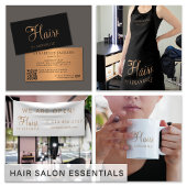 Hair salon werknemer gepersonaliseerd zwart en gou schort