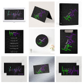 Zwart groen en Paarse haarstyliste tekst Visitekaartje