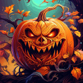 Ik wens u en u een griezelige Halloween Notitiekaartje