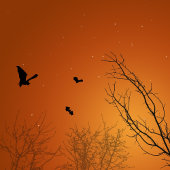 Halloween Bats & Trees - Mok