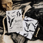 Halloween zwart-wit vleermuizen Baby shower Kaart
