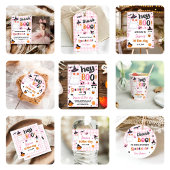 Roze Halloween Schattige Ghost 1e Verjaardag Waterfles Etiket