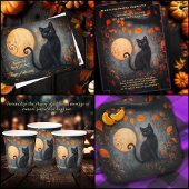 Halloween  Black Cat Full Moon Adult Party Papieren Bekers