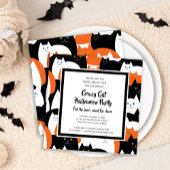 Halloweenkatten Sinaasappel zwart en wit Schort