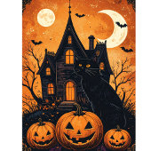 Oude Halloween-spookhuis Ronde Sticker